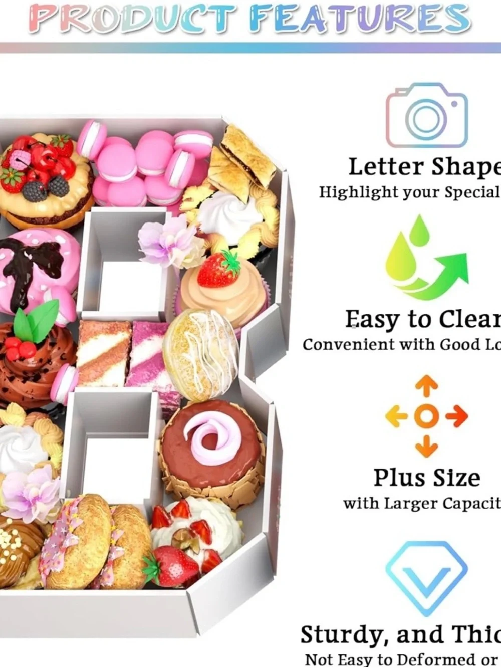 White Letter Snack Boxes - BABY Party Display Boxes